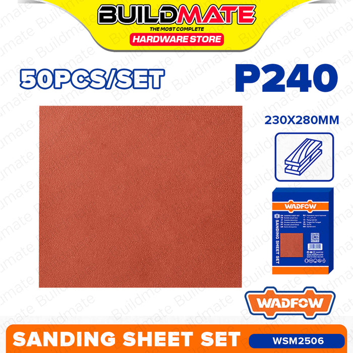 BUILDMATE Wadfow 50PCS/SET Sandpaper Sanding Sheets 230x280mm Finishing Abrasive Sanding Paper Sheet SOLD PER BOX - WHT