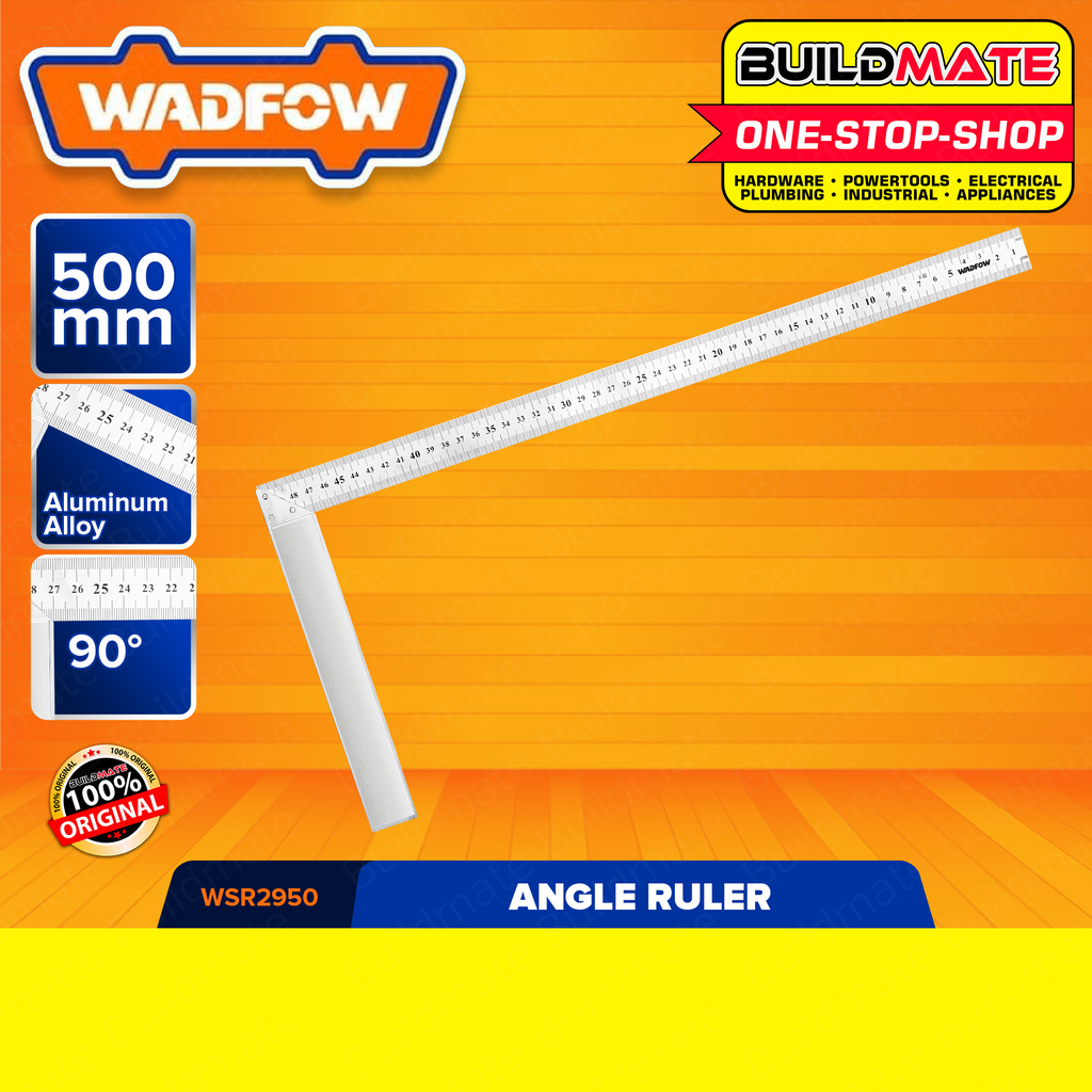 WADFOW Angle Square 500mm Measuring Tool L Ruler L Square Angle Ruler Buildmate