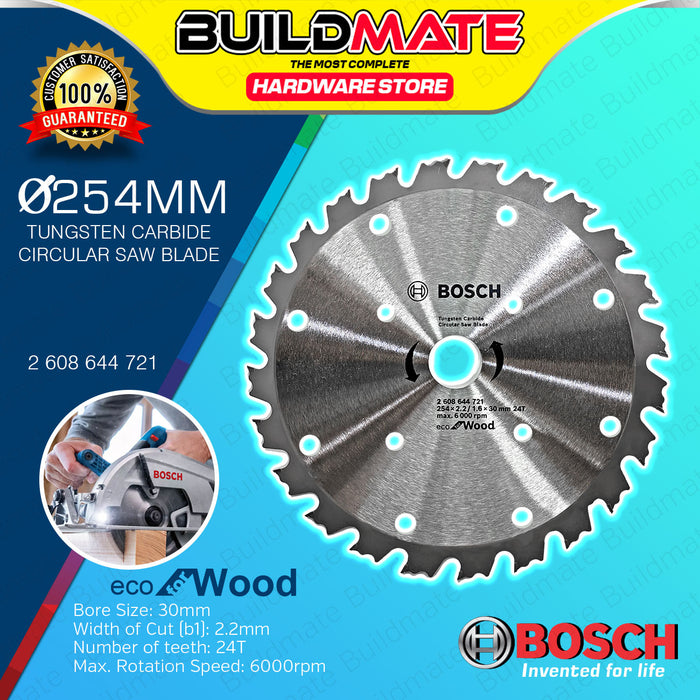 BUILDMATE Bosch Tungsten Carbide Circular Saw Blade Wheel 7 1/4" - 10" Inch CoolteQ Eco for Wood BAX