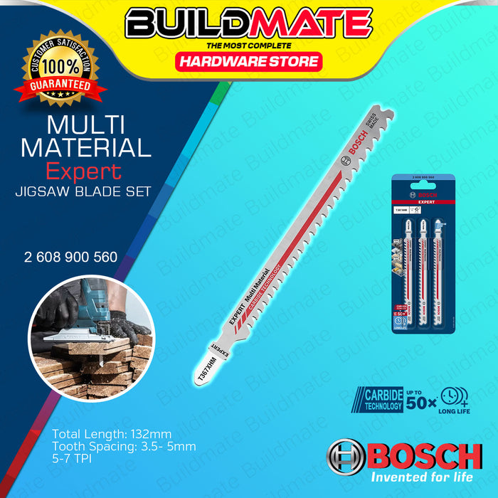 (3PCS) BUILDMATE Bosch 100MM Jigsaw Blade Set Carbide Straight Cut Saw Blades for Wood Cutting - BAX
