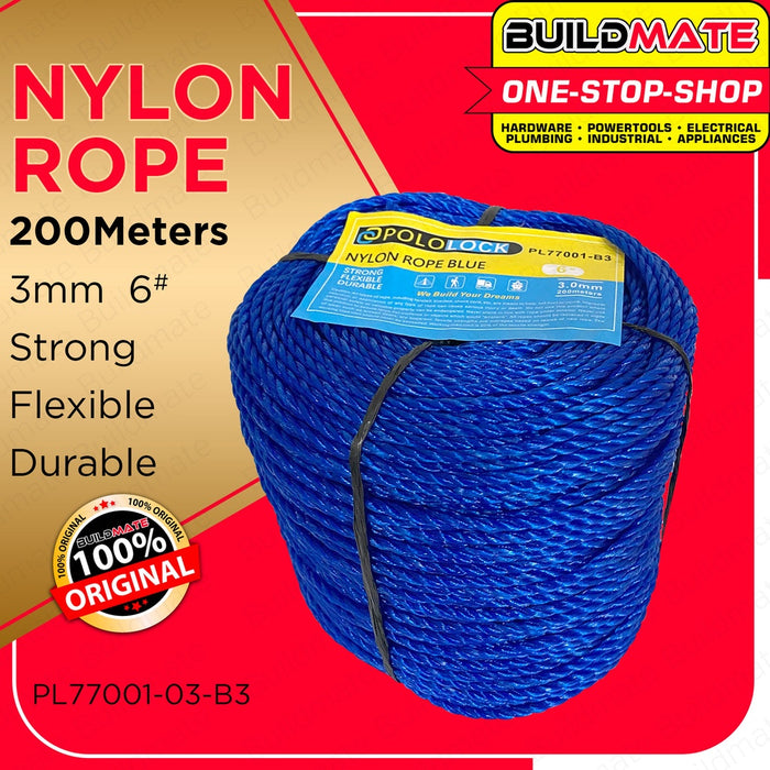 Nylon Rope 200m 3mm # 6 HIGH QUALITY RANDOM COLOR PL77001-03 •BUILDMATE•