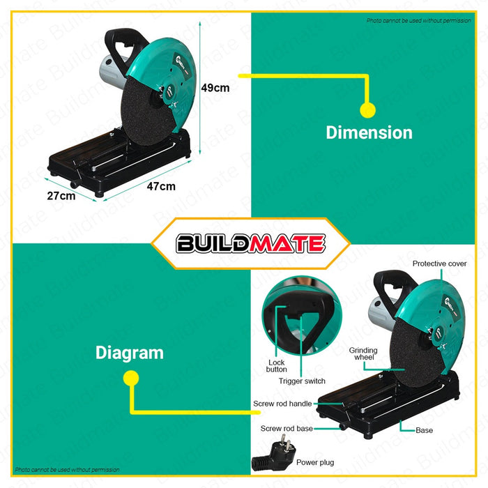 FLASH DEAL! MAILTANK Chop Saw Cut Off Machine Ø355mm 2000W SH45 •BUILDMATE•