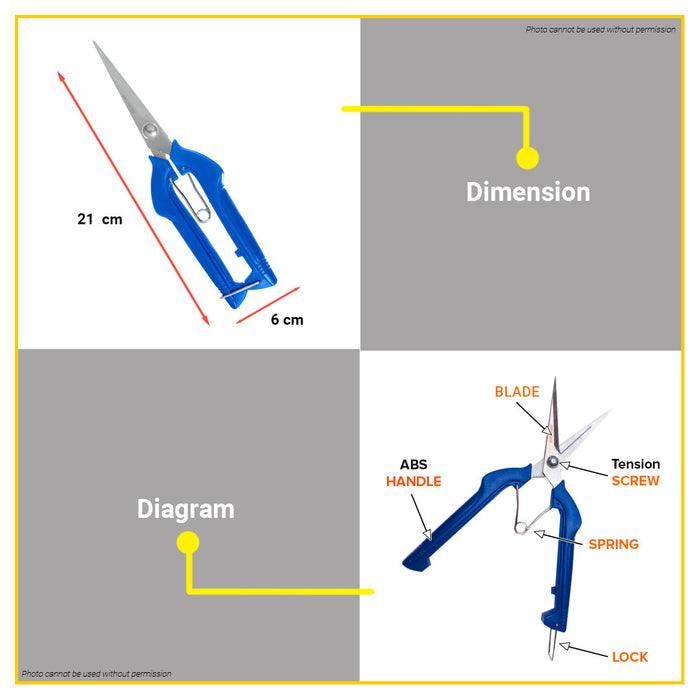 BUILDMATE Wadfow 8" Inch Stainless Steel Grape Shears 210MM Scissors Gunting WSX5608 - WHT