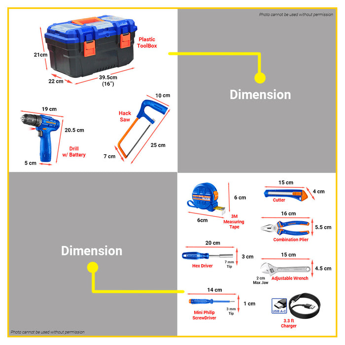 BUILDMATE Wadfow 77PCS Tools Set Cordless Drill Screwdrivers Bits DIY Repair Tools WDT1B77 WCPT