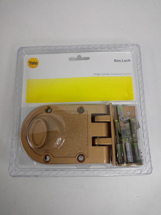 YALE Essential Single Cylinder Rim Lock (Gold Plated) #YEK101GL