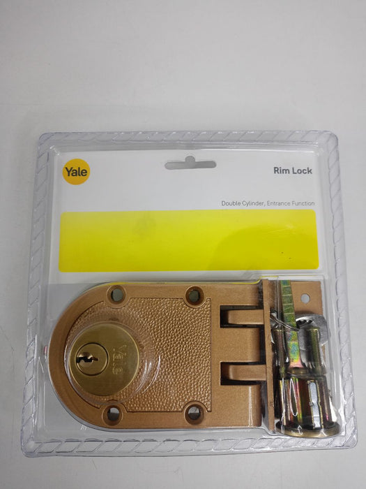 YALE Essential Double Cylinder Rim Lock (Gold Plated) #YEK102GL