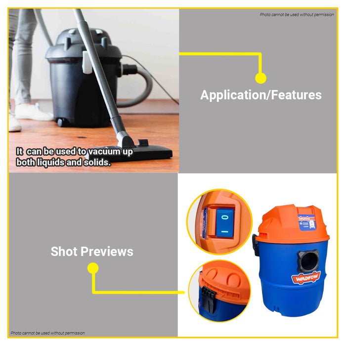 BUILDMATE Wadfow 1200W Wet & Dry Vacuum Cleaner 20L Capacity Household Floor Cleaning Tools - WPT