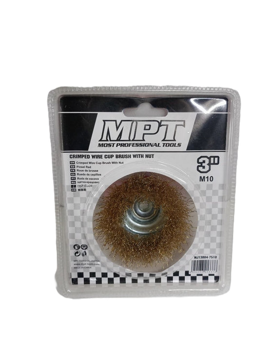 MPT 3" Crimped Cup Wire Brush with Nut MJ13004-7510 ACC •MOST PROFESSIONAL TOOLS •