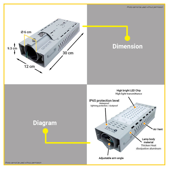 OMNI 50W LED Street Light V2 Heavy Duty Outdoor Lighting for DAYLIGHT | COOLWHITE LSLV2-50 LSL-50W •BUILDMATE•