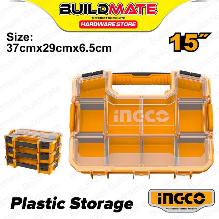 BUILDMATE Ingco Plastic Organizer  12" - 15" Inch Stackable Storage Detachable Sorting Box SOLD PER PIECE PBX1211 / PBX1511 - IHT