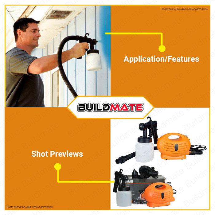 PROMAN 650W HVLP DIY Spray Gun Paint Zoom Electric Sprayer 800ml PR-SG650 •BUILDMATE•