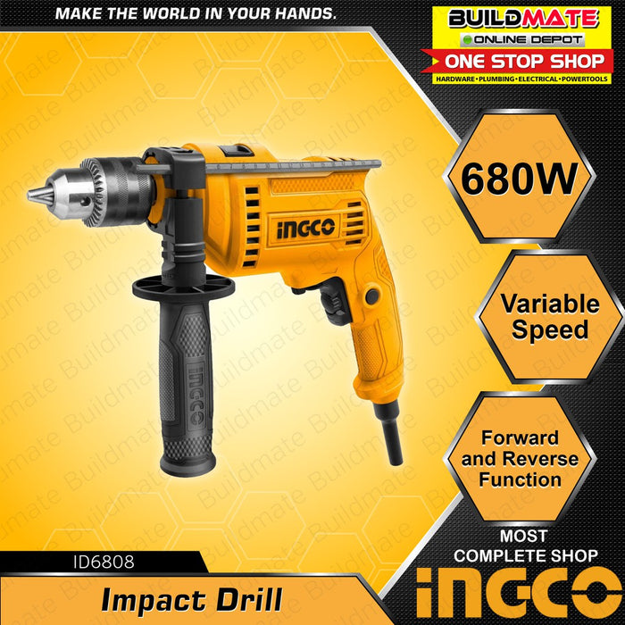 COMBO INGCO Angle Grinder 750W AG70012 + Impact Hammer Drill 680W ID6808 Set Kit Bundle • IPT