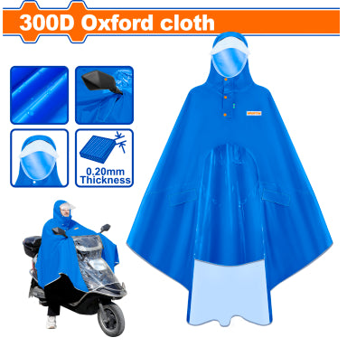 Buildmate x WADFOW Motorcycle Rain Cloak Waterproof 300D Oxford Full Cover WRC1101 WHT