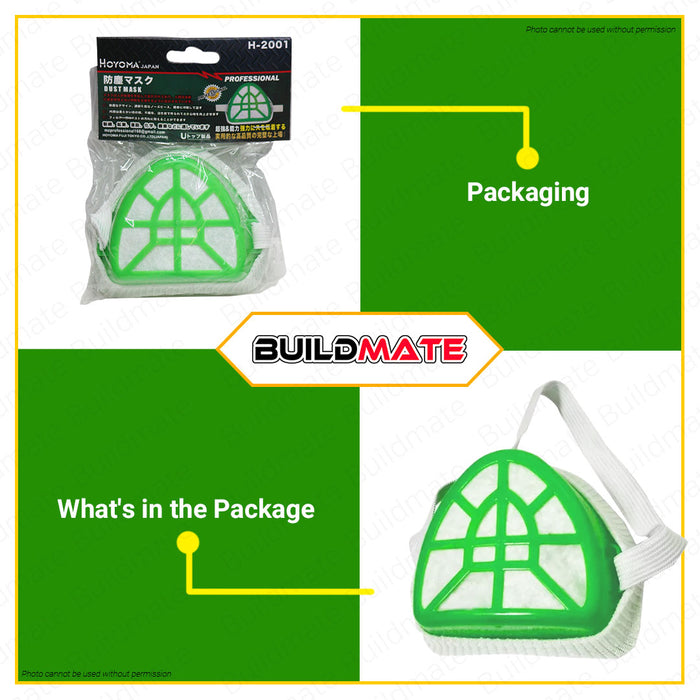 HOYOMA Dust Mask Face Mask For Work H-2001 •BUILDMATE• HYMHT