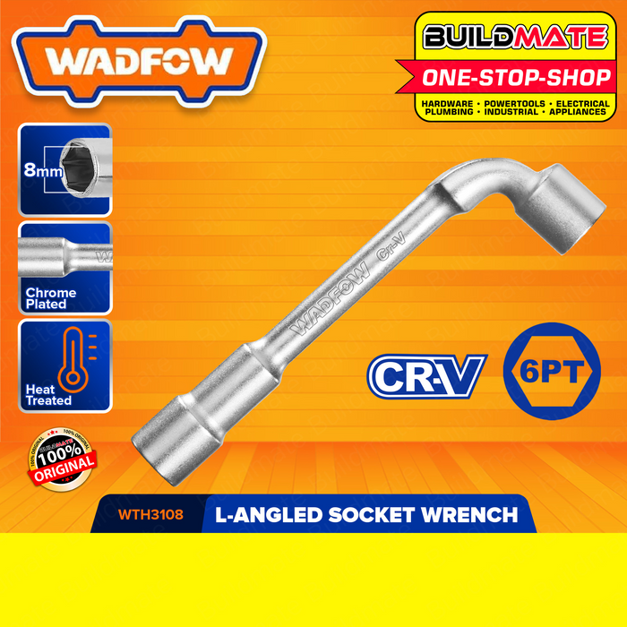 WADFOW L-Angled Socket Wrench 8mm To 19mm Hand Tools Chrome-Plated SOLD PER PIECE •BUILDMATE• WHT