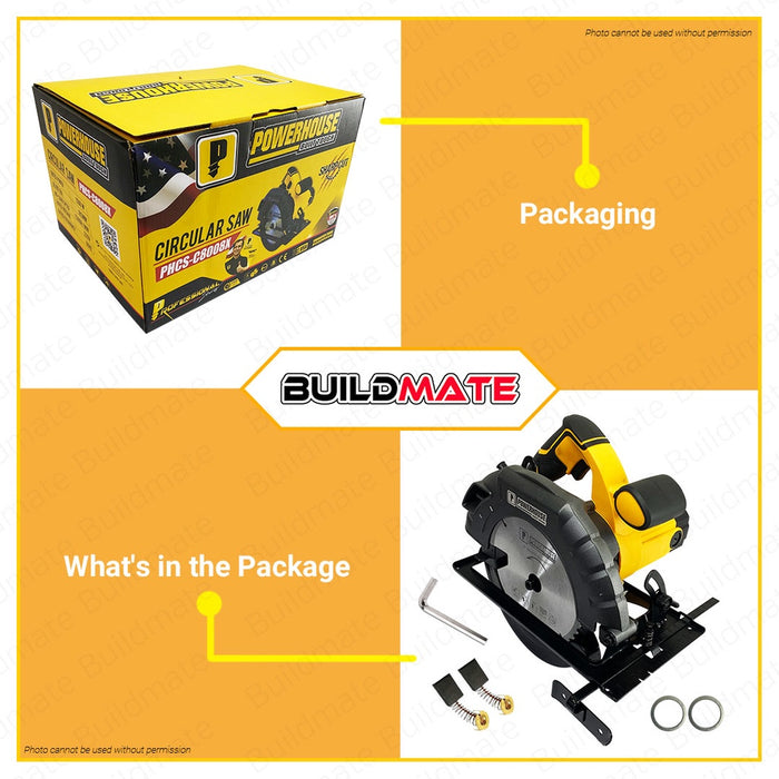 BUILDMATE Powerhouse USA 1050W / 1500W Circular Saw Wood Cutting Woodworking Cutter Crosscut PHH-C7 / C8008X - PHPT