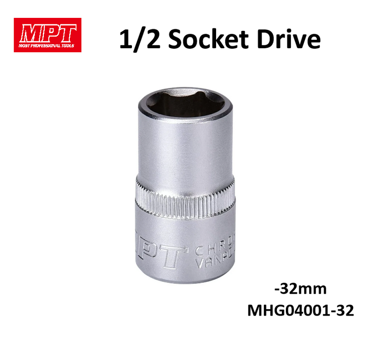 MPT 1/2" Socket Drive 9mm - 32mm ACC • MOST PROFESSIONAL TOOLS •