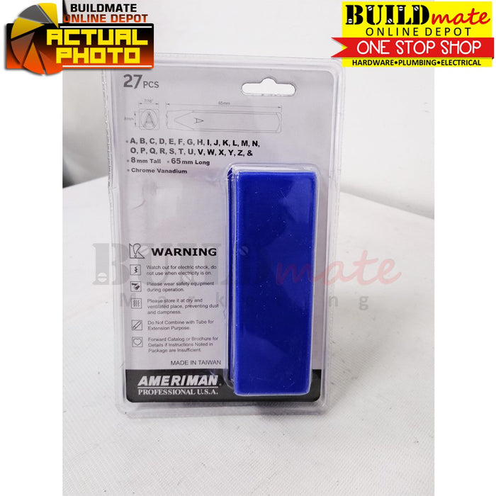 BUILDMATE Ameriman 27PCS/SET Letter Stamping Punch 3MM | 5MM | 8MM Alphabet Stamp Steel Craft Die