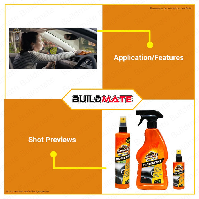 BUILDMATE Armor All Protectant Spray 120ML | 300ML | 500M [SOLD PER PIECE] Gloss Finish Car Care Sprayer Protectant Clean, Shines and Protects Vinyl, Rubber and Plastic Suitable for Automotive Household Usage •