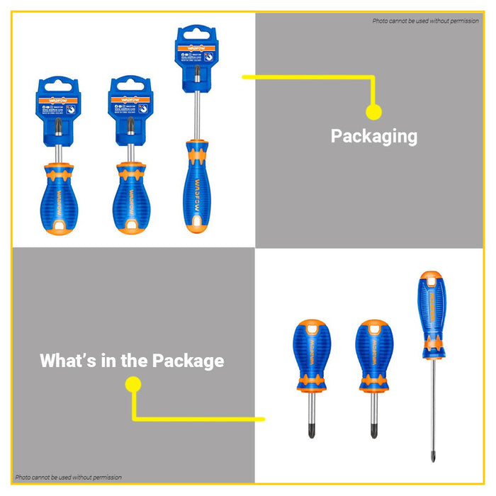 WADFOW Phillips Screwdriver Round Shank Screw Driver Magnetic Repairs Tools SOLD PER PIECE •BUILDMATE• WHT