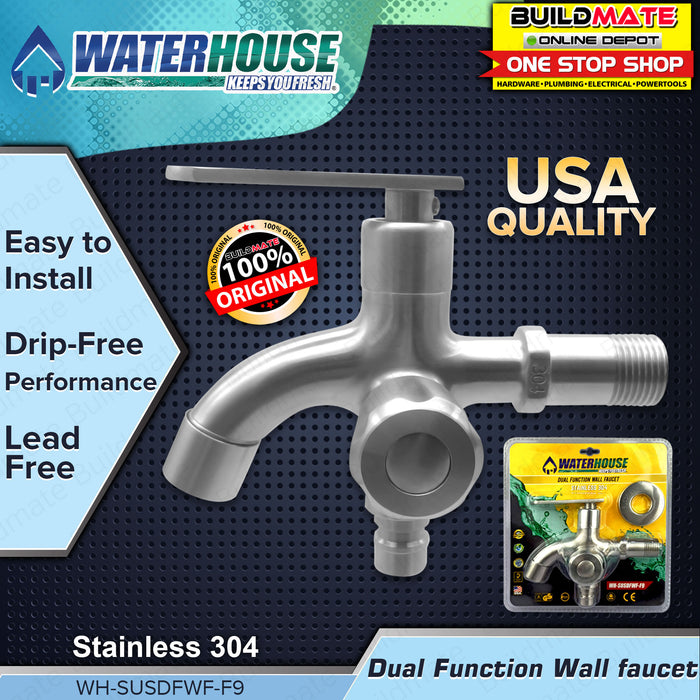 WATERHOUSE by POWERHOUSE Stainless 304 Dual Function Wall Faucet Design P9 •BUILDMATE• PHWH