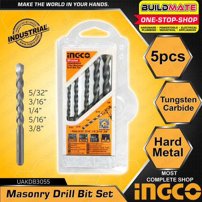INGCO 5PCS/SET Masonry Drill Bits UAKDB3055 / AKDB3055 IHT