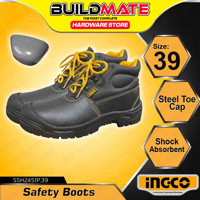 BUILDMATE Ingco Safety Boots 36" - 45" Inch Protective Work Shoes Footwear PPE Boots SOLD IN PAIR - IHT
