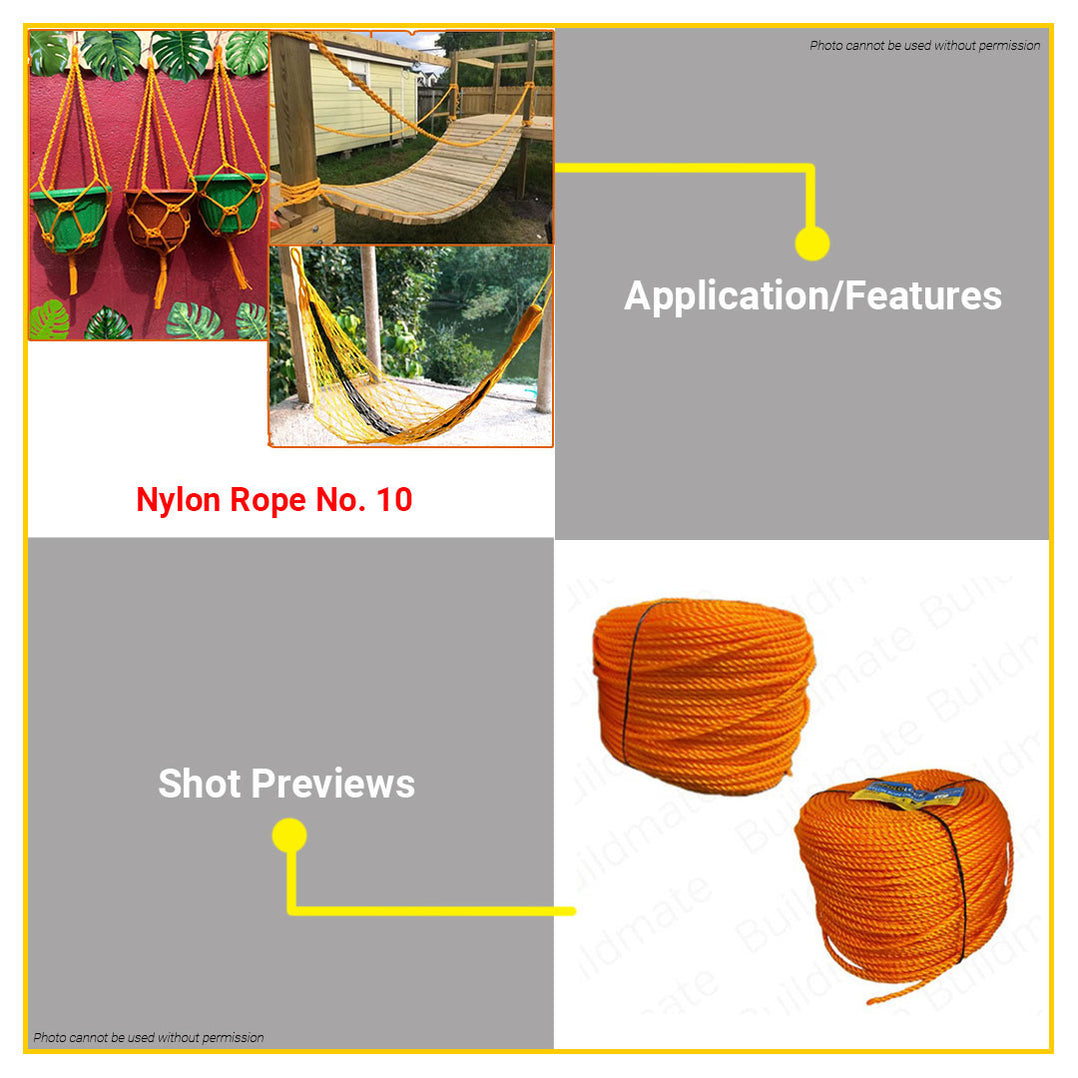 Path Mates Rope Nylon Rope 200m 5mm #10 HIGH QUALITY •BUILDMATE• — Buildmate