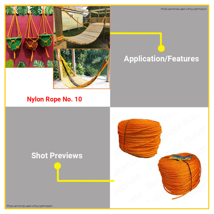 Building Rope Plastic Nylon Rope 200m 5mm #10 HIGH QUALITY •BUILDMATE• — Buildmate