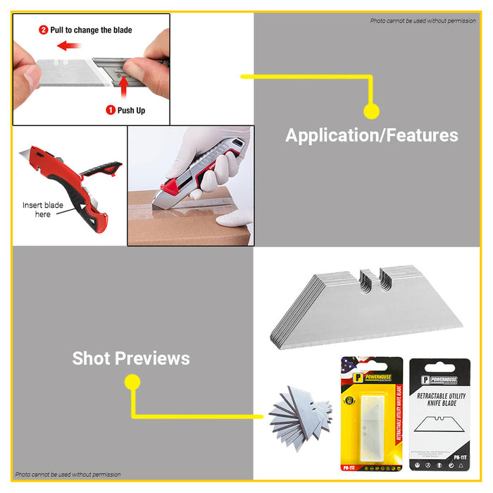 POWERHOUSE Retractable Utility Knife Blade Refill PH-11T •BUILDMATE• PHHT