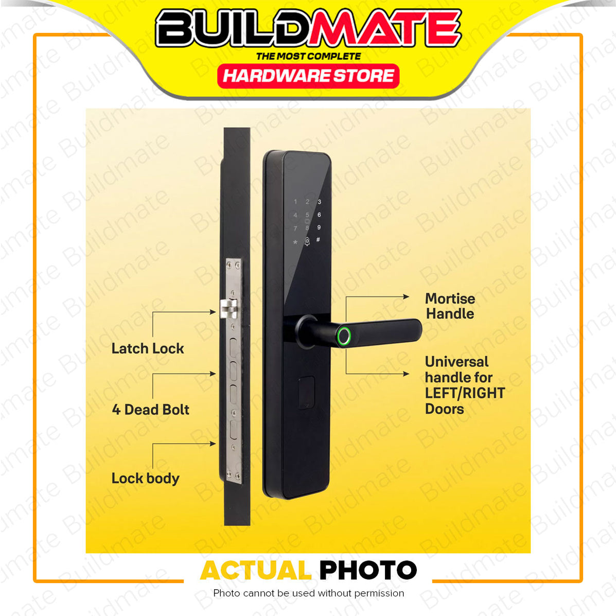 BUILDMATE Yale Smart Door Lock with Biometric, Pincode, RFID Card and ...