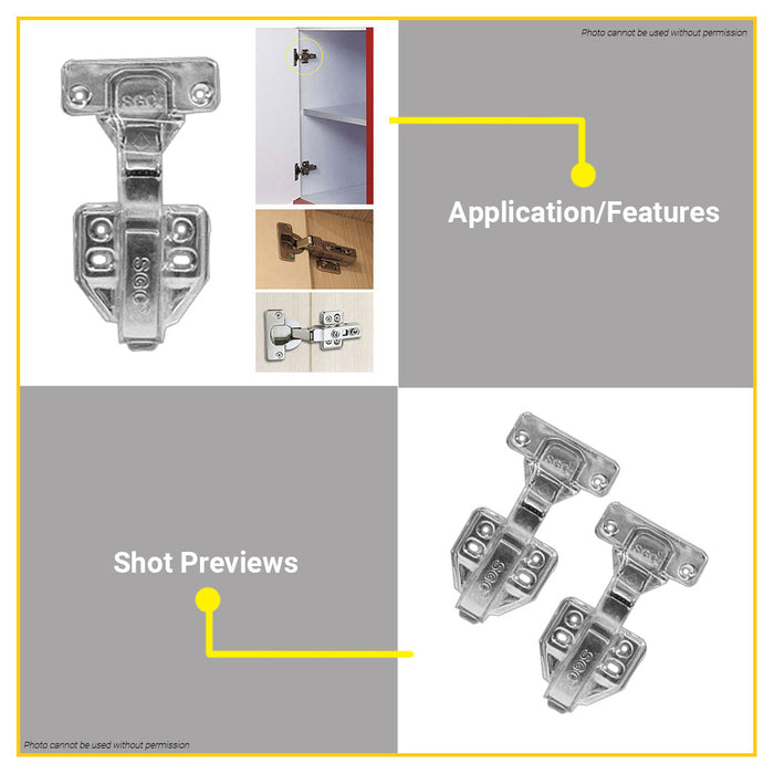 BUILDMATE S.G.C Silent Concealed Stainless Steel Hinges Full Overlay / Half Overlay / Inset Detachable Plate Soft Close Cabinet Door Hinges SGC