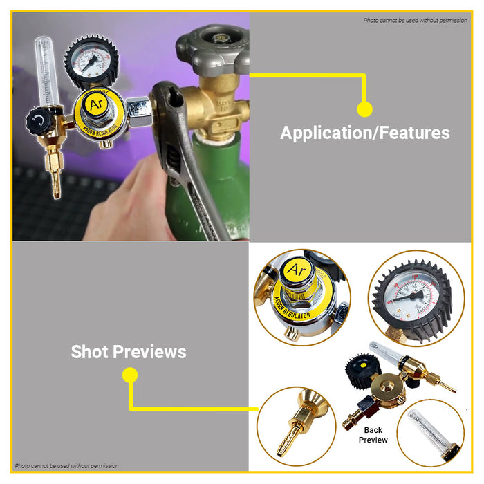 BUILDMATE Powerhouse Argon Regulator for TIG Welding PH-AR-03K - PWTA