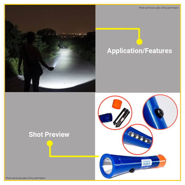 BUILDMATE Wadfow 35 Lumens Flashlight 3 Battery Work Light Handheld Portable Outdoor WFL10035 - WHT