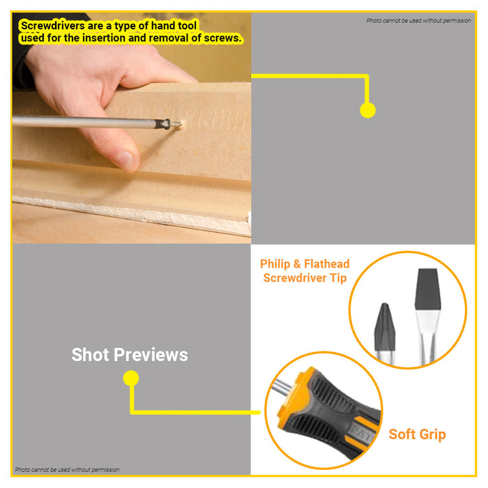 BUILDMATE Ingco 8pcs Screwdriver Set Cr-V Flat & Phillips Screw Driver DIY Hand Repair Tool Kit HKSD0828 - IHT