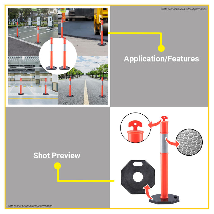 BUILDMATE Wadfow Warning Post Support Base / Traffic Post Reflective Light Sign Barrier Road - WHT