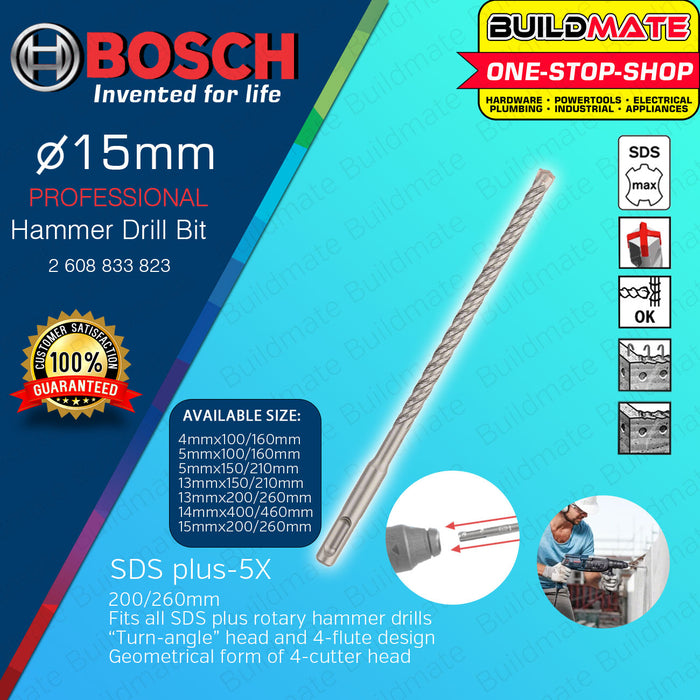 BUILDMATE Bosch SDS PLUS-5X Rotary Hammer Drill Bit 13MM 25MM for Concrete Masonry Wall Fast Drilling BAX