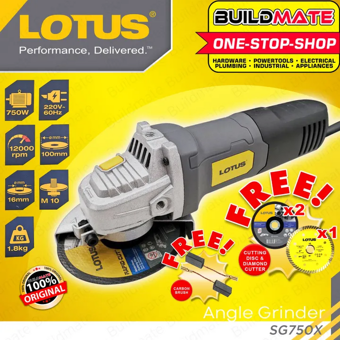 [COMBO] SALE LOTUS TATAKPOGI Impact Hammer Drill & Angle Grinder HD750X + SG750X •BUILDMATE• LPT