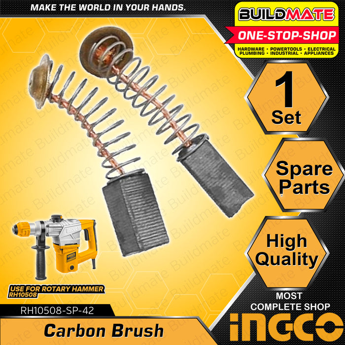 BUILDMATE INGCO 2-piece set carbon brushes for rotary hammer motor, replacement spare parts, sold per box