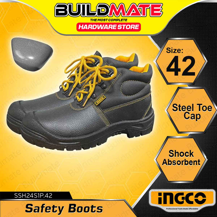 BUILDMATE Ingco Safety Boots 36" - 45" Inch Protective Work Shoes Footwear PPE Boots SOLD IN PAIR - IHT
