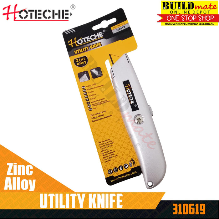 Hoteche Utility Knife Zinc Alloy 310619 T-Type Blade •BUILDMATE•