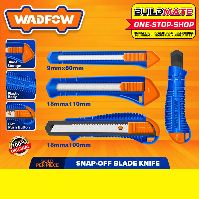 WADFOW Snap-Off Blade Knife 9mmx80mm | 18mmx100mm SOLD PER PIECE Utility Knife Cutter BUILDMATE WHT
