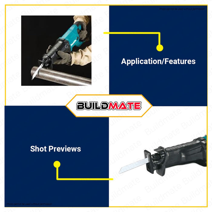 BUILDMATE MAKITA Original Reciprocating Saw 1200W 30MM Recipro Saw with 3pcs Recipro Saw Blades Wood Metal Cutting Saw Variable Speed JR3051TK •