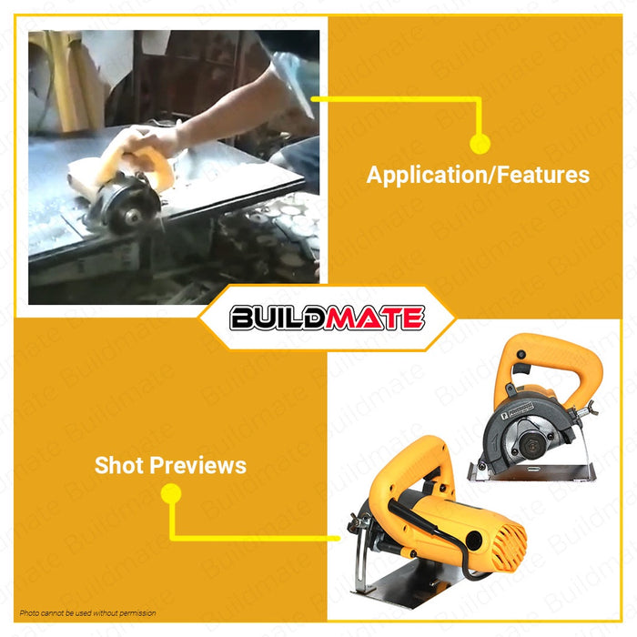 BUILDMATE Powerhouse USA Marble Cutter 110mm 1350W Marble Tile Cutter Cutting Saw Concrete Marble Cutter Saw Blade Machine Electric Groove Cutter Masonry Saw  PHMCM4100H - PHPT