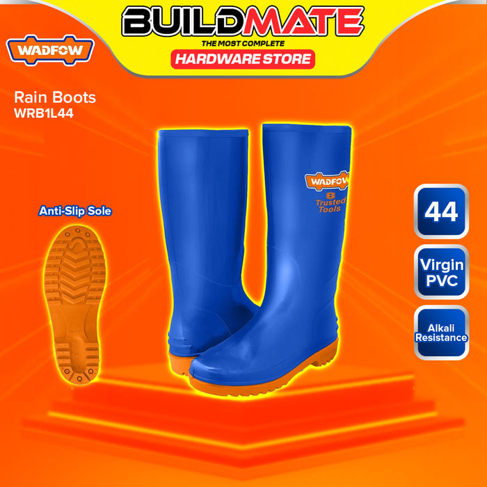 WADFOW Rain Boots Size 39 to 46 Heavy Duty Rain Boot (SOLD IN PAIRS) Anti-slip Sole •BUILDMATE• WHT