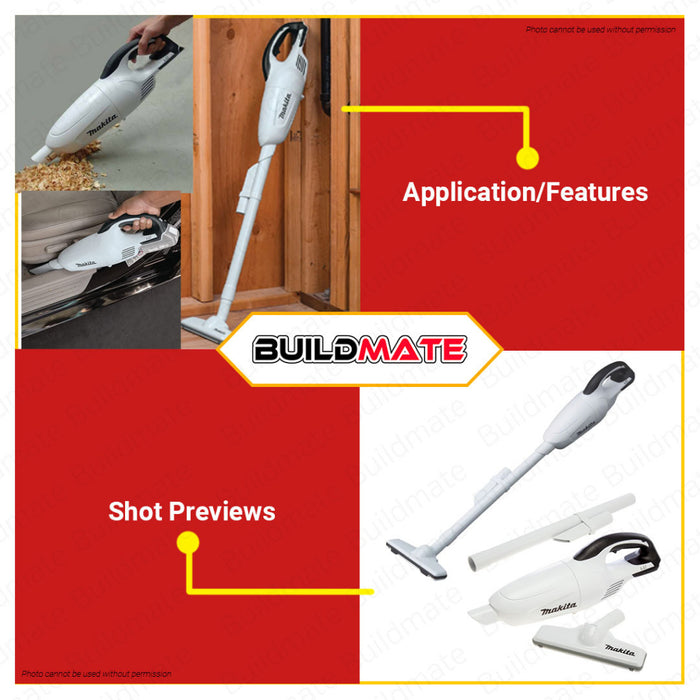 BUILDMATE Makita WHITE Li-Ion Cordless Vacuum Cleaner 18V 650ML Portable Handheld Vacuum Cleaner Cordless Cleaner Cleaning Tools DCL180ZW • LXT