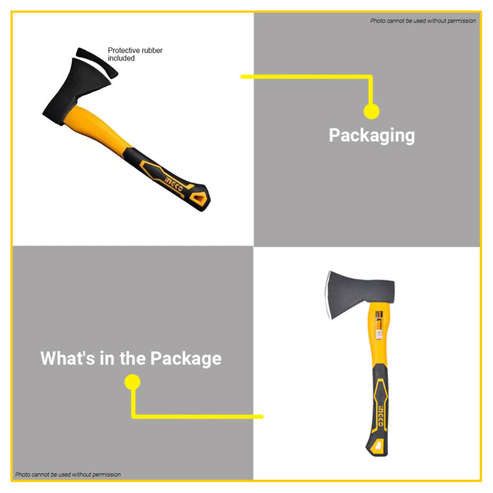 BUILDMATE Ingco Axe Hatchet Log Cutter 600g / 800g Tomahawk Chopping Hand Axe Wood Cutting for Splitting and Kindling - IHT