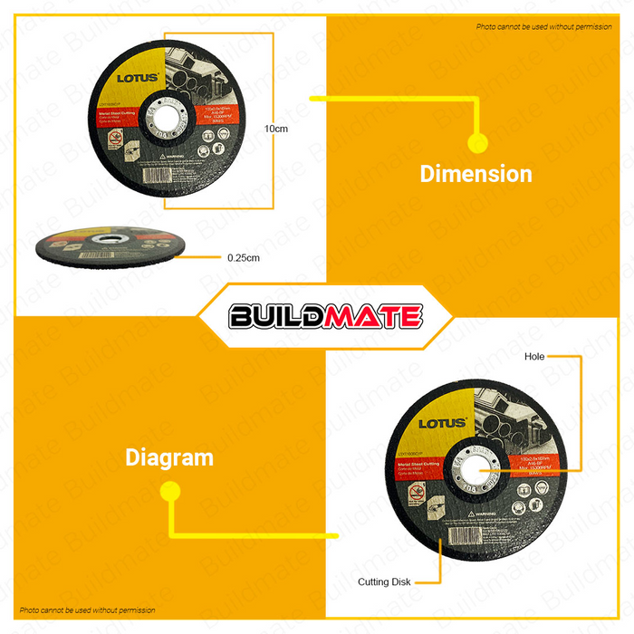 LOTUS Steel Cutter Cutting Disc 4" LCM100 •BUILDMATE•