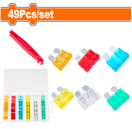 Buildmate x WADFOW 49PCS Car Fuse Set with Safety Clip Transparent WFY1B01 WHT