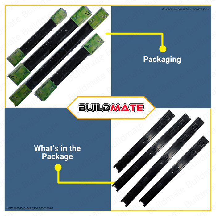 S.G.C. 3 Fold Ball Bearing Drawer Slide Guide 12" | 14" | 16" SOLD PER PAIRS •BUILDMATE•